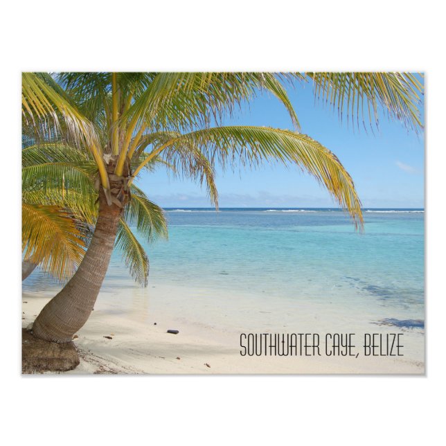 Sjölandskapet Tropiska Belize Beach-Västindien Fototryck (Framsidan)