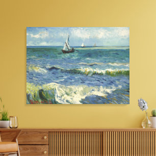 Sjölandskapet Van Gogh i Saintes Maries de la Mer Canvastryck