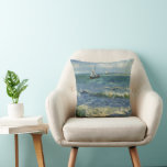 Sjölandskapet Van Gogh i Saintes Maries de la Mer Kudde<br><div class="desc">Sjölandskapet i Saintes Maries de la Mer av Vincent van Gogh är en vintage bra post impressionism nautisk målning med segelbåtar på havet med försiktigt vinkar. Om konstnären: Vincent Willem van Gogh var en postimperialistisk målare vars verk var mest framträdande för dess skönhet,  känslomässiga ärlighet och djärva färg.</div>