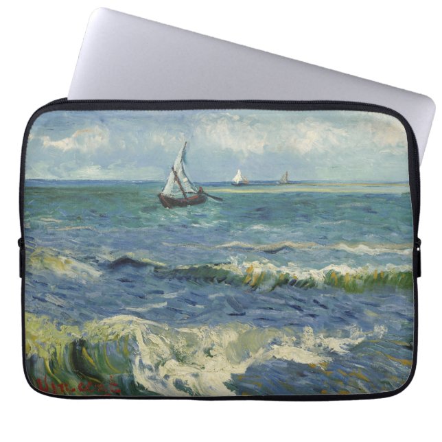 Sjölandskapet Van Gogh i Saintes Maries de la Mer Laptop Sleeve (Framsidan)