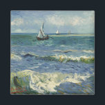 Sjölandskapet Van Gogh i Saintes Maries de la Mer Magnet<br><div class="desc">Sjölandskapet i Saintes Maries de la Mer av Vincent van Gogh är en vintage bra post impressionism nautisk målning med segelbåtar på havet med försiktigt vinkar.
Om artisten:
Vincent Willem van Gogh var en Post-Impressionistisk målare vars arbete var mest anmärkningsvärt för dess skönhet,  känslomässiga ärlighet och djärva färg.</div>