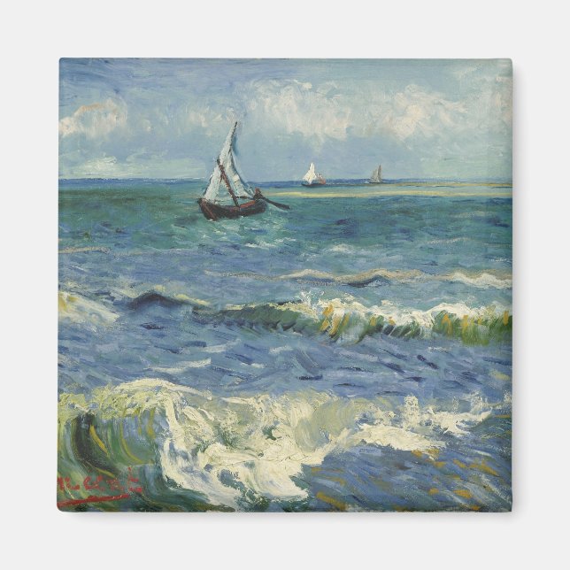 Sjölandskapet Van Gogh i Saintes Maries de la Mer Magnet (Framsidan)
