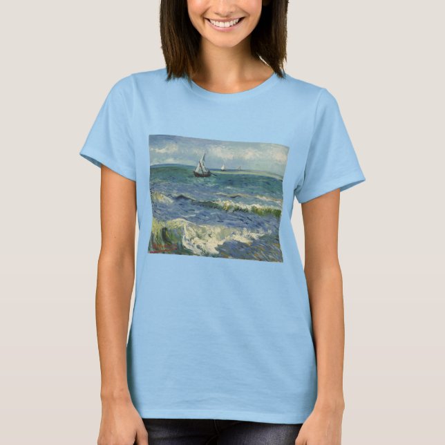Sjölandskapet Van Gogh i Saintes Maries de la Mer T Shirt (Framsida)