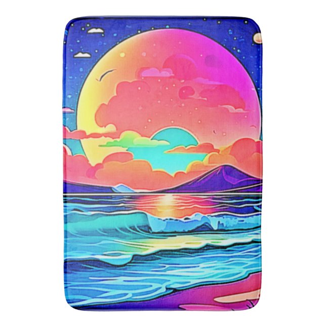 Sjölandskapet Vibrant Sunset Badrumsmatta (Framsidan (Vertikal))