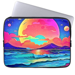 Sjölandskapet Vibrant Sunset Laptop Fodral