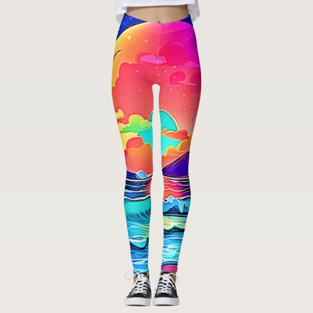 Sjölandskapet Vibrant Sunset Leggings (Framsida)