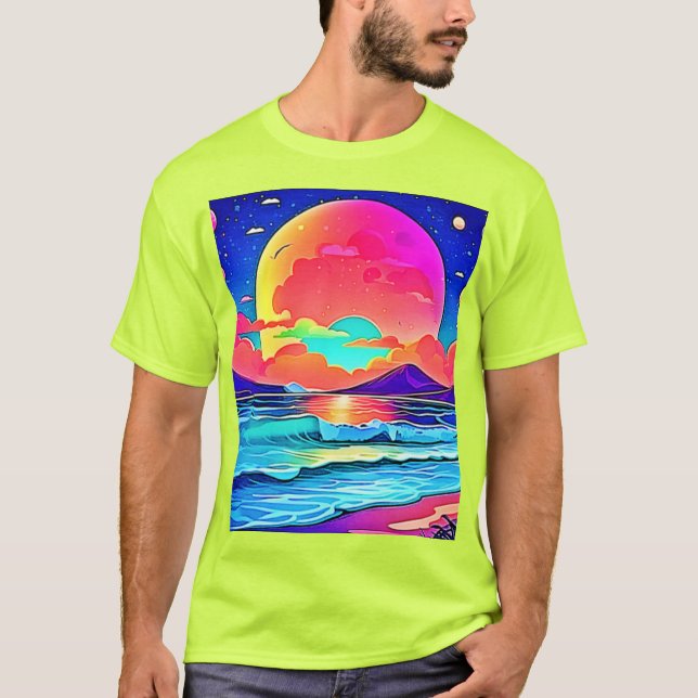 Sjölandskapet Vibrant Sunset T Shirt (Framsida)