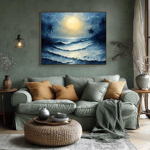 Sjölandskapet Vinkara Medelhavet - Abstrakt med Ha Poster
