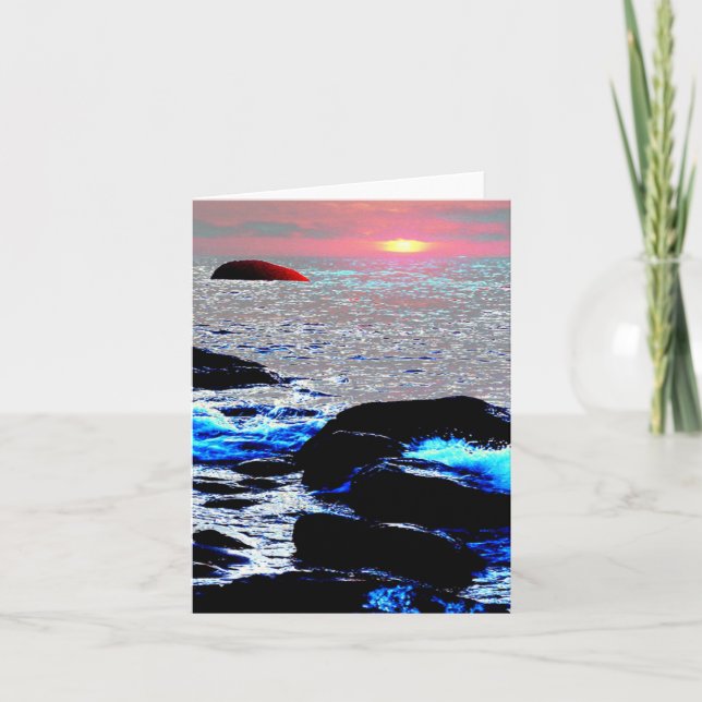 Sjölandskapets solnedgång.... kort (Framsida)