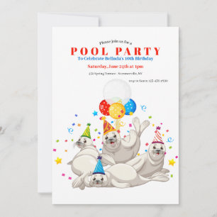 Sjölejon Poolparty Inbjudan