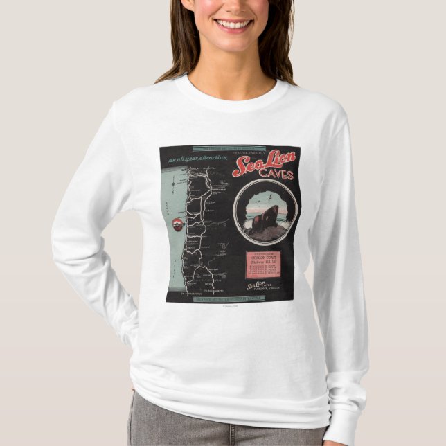 Sjölejongrottor, Florence, Oregon Tee Shirt (Framsida)