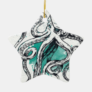 Sjölivbläckfisk Julgransprydnad Keramik