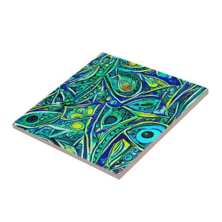 Sjölivet abstrakt kakelplatta