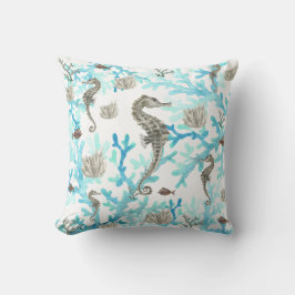 Sjölivet Oceanlife Teal Beige White Kudde