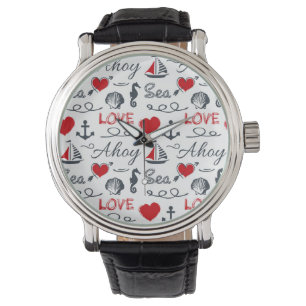 Sjölösa sjömil mönster armbandsur