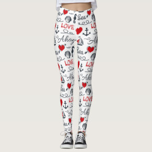 Sjölösa sjömil mönster leggings