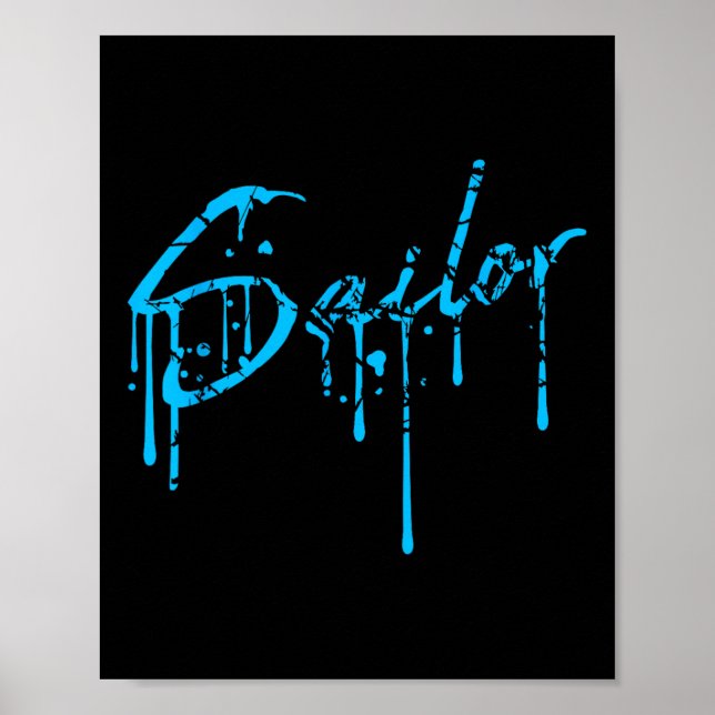 Sjöman Graffiti Spraydroppar Segling Text som säge Poster (Framsidan)