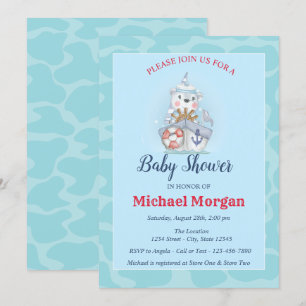Sjöman, Hav, Hallå det är en POJKE Baby Shower Inbjudningar