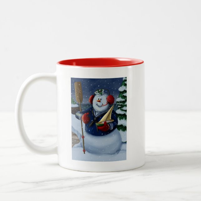 Sjömän i Snögubbe Helgdag Mugg (Vänster)