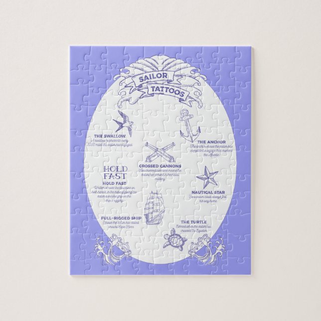 Sjömän och sjömän, tatueringar och sjömansmöbler pussel (Vertikal)