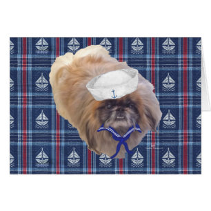 Sjöman Pekingese Hälsningskort