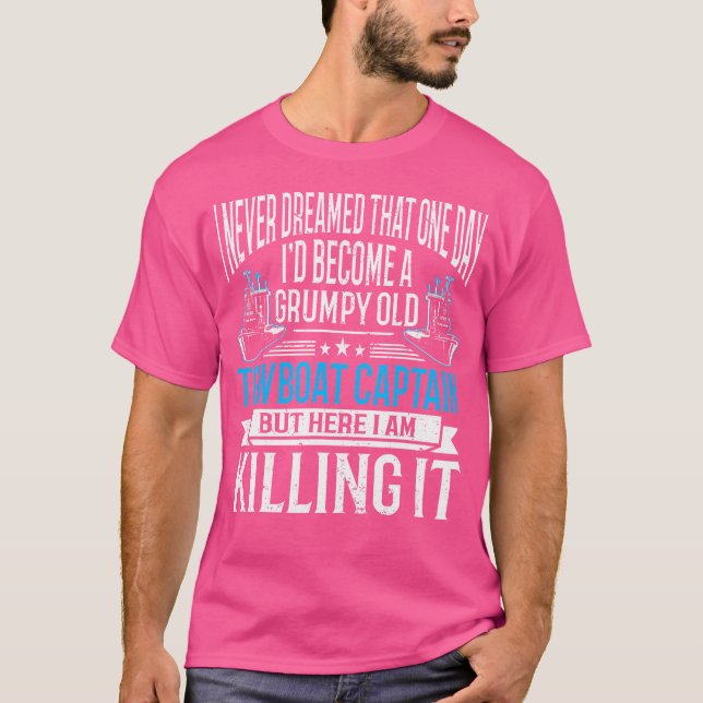 Sjöman Sjöman Marin Bogserbåt Kapten T Shirt (Framsida)
