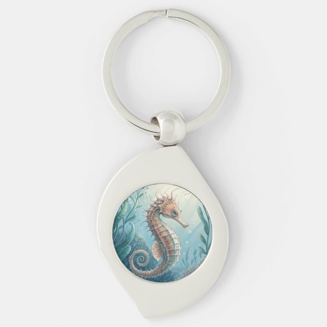 sjöman swirl silverfärgad nyckelring (Framsidan)