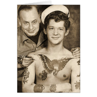 Sjöman tatueringdag hälsningskort