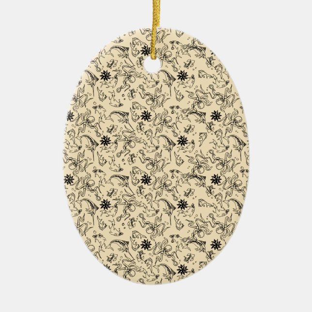 SjömanJerry mönster Julgransprydnad Keramik (Framsidan)