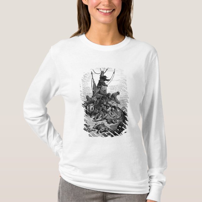 Sjömännen becalmed och som pinas by, törstar tee shirt (Framsida)