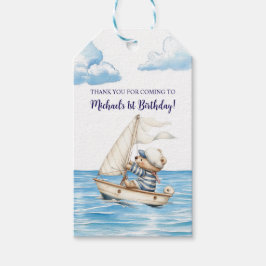 Sjömannen Teddybjörn Födelsedagsfest Presentetikett