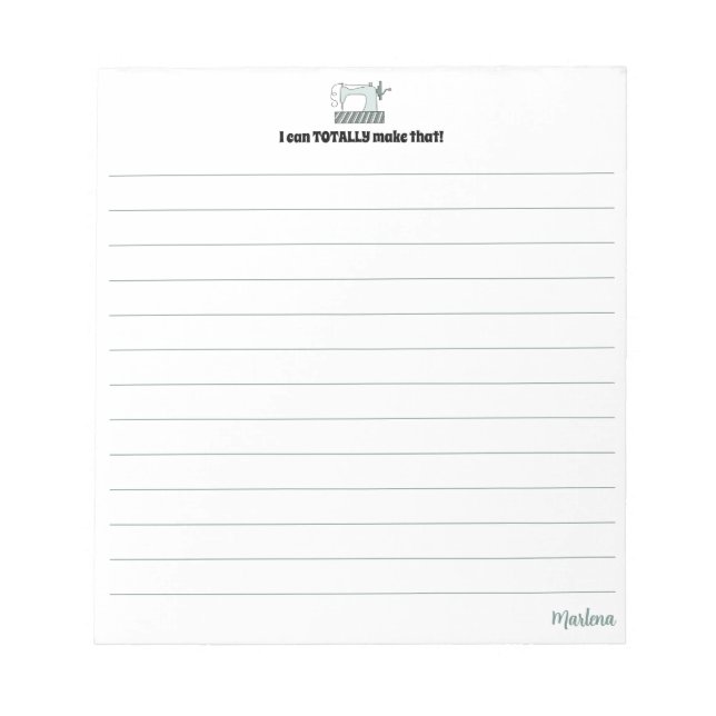 Sjömansblå sydd maskin magnetisk anteckningsblock (Framsida)