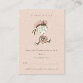 sjömansdagbok (Nautical Diaper Raffle Baby Shower Tilläggskort