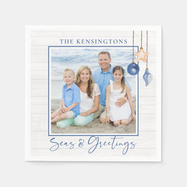 Sjömansfoto och Hälsning sjömansskyddshölje Pappersservett (Framsidan)