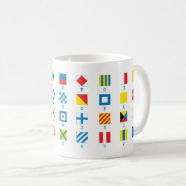 Sjömanssignalerna Alphabet Mugg i Nautical Flaggor