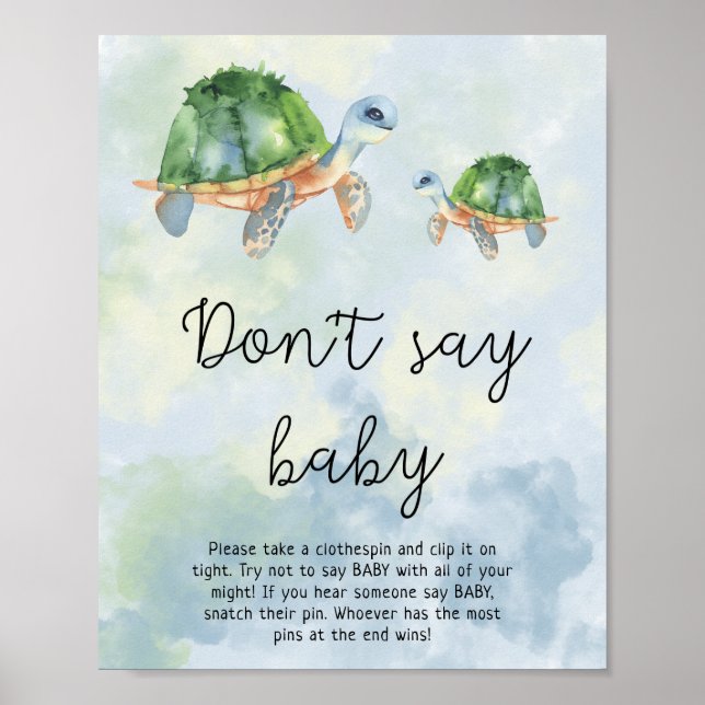 Sjömanssköldpaddor - säg inte baby poster (Framsidan)