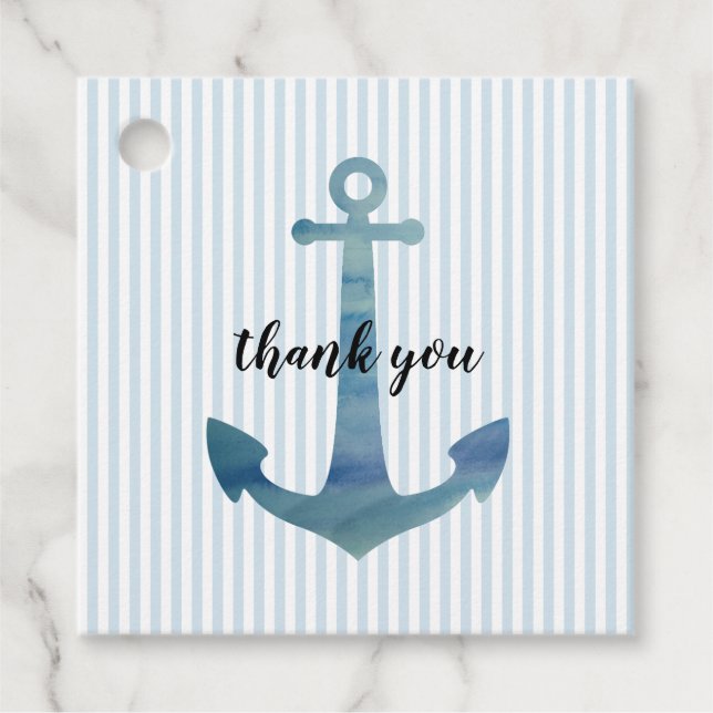 Sjömässiga ankar tackfavoritetiketter gåvor etiketter (Framsida)