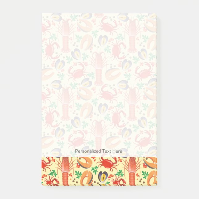 Sjömat Mönster Post-it Block (Framsida)