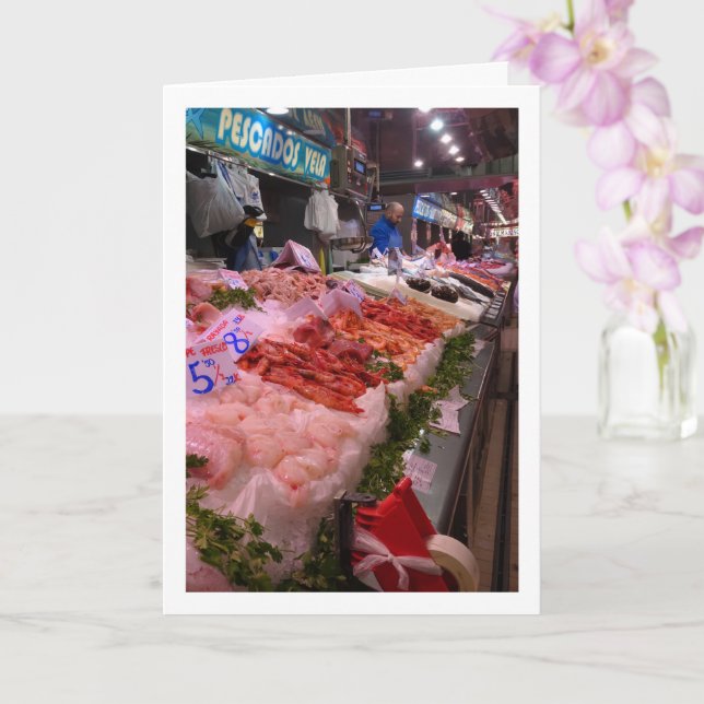 Sjömat på Mercado Central, Valencia, Spanien Kort (Orkide)