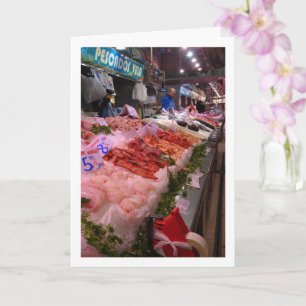 Sjömat på Mercado Central, Valencia, Spanien Kort