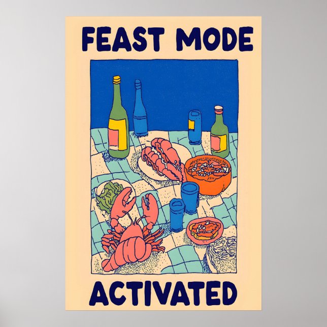 Sjömattsfestaffisch Festläge Aktiverat Konst Poster (Framsidan)
