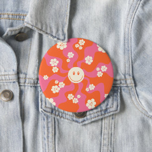 Sjömil - Rosa, Orange och grädde Knapp