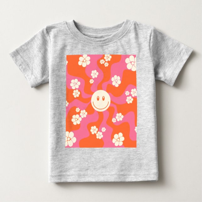 Sjömil - Rosa, Orange och grädde T Shirt (Framsida)