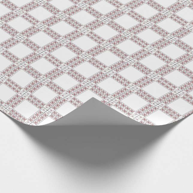 SJÖMMATCHES: Valentine Red Heart Wrapping Papper Presentpapper (Hörn)