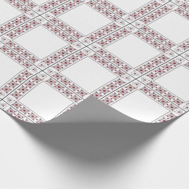 SJÖMMATCHES: Valentine Red Heart Wrapping Papper Presentpapper (Hörn)
