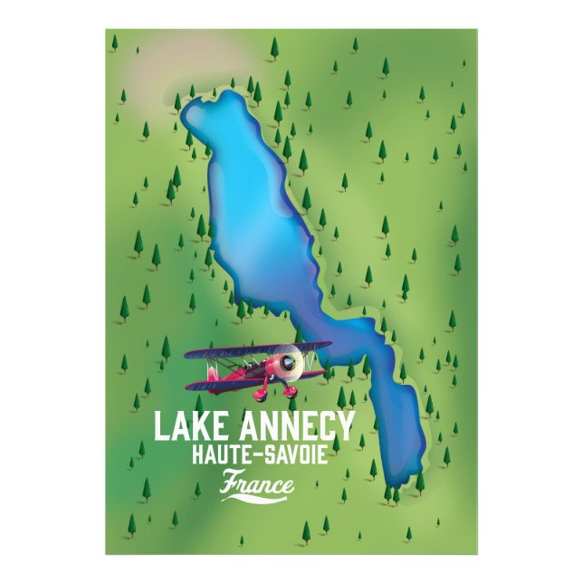 Sjön Annecy,Haute-Savoie ,frankrike Fototryck (Framsidan)