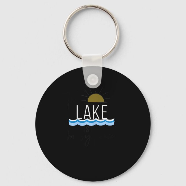 Sjön är min lyckliga plats Båtlivspresent  Nyckelring (Framsida)