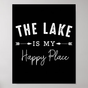 Sjön är min lyckliga plats Camping Fiske Båttur Poster