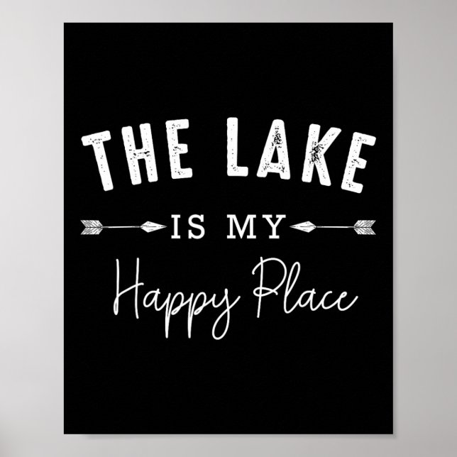 Sjön är min lyckliga plats Camping Fiske Båttur Poster (Framsidan)