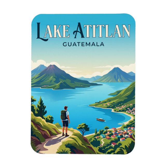 Sjön Atitlan Guatemala Magnet (Vertikal)